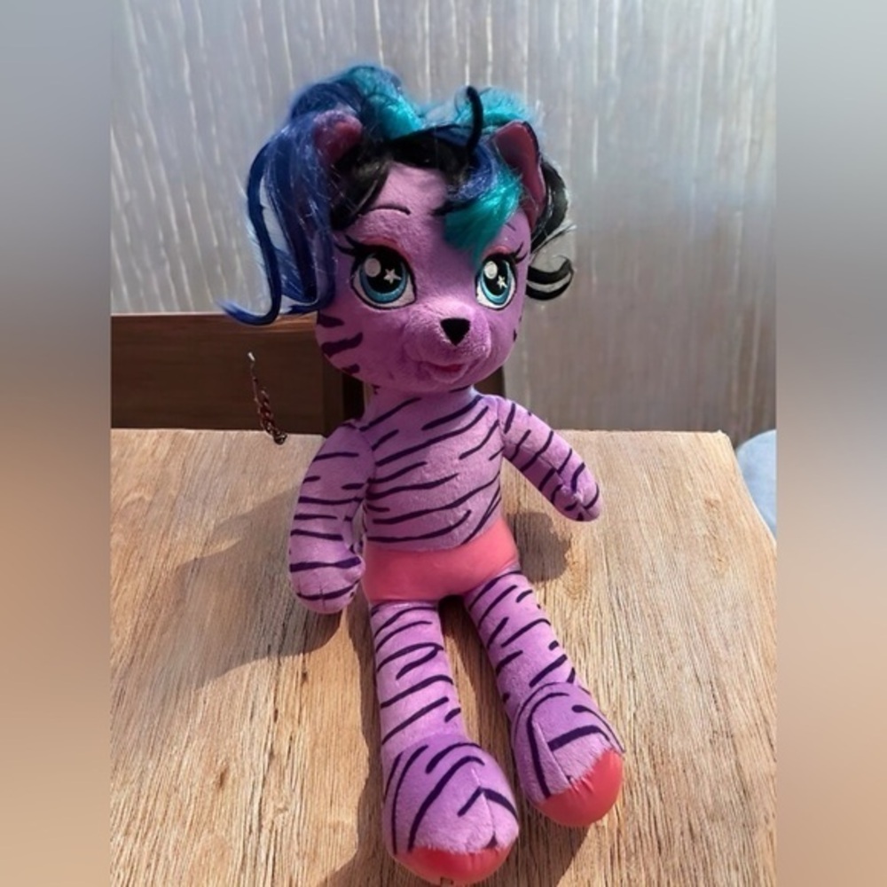 Build-A-Bear Purple Tiger Plush Cat with Hair Fantasy Striped Build-A-Bear